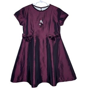 VTG The Disney Store Girls Minnie Mouse Purple Velvet Dress Embroidered Sz 10-12